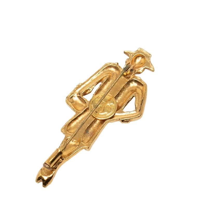 Chanel Gold Plated Coco Mademoiselle Pin Brooch Gold Metal Very good condition - Back View