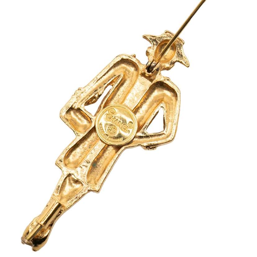 Chanel Gold Plated Coco Mademoiselle Pin Brooch Gold Metal Very good condition - Inside View