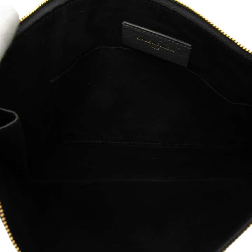 Balenciaga Lambskin Motocross Classic Zip Around Flat Clutch Grey Leather Good condition - Model View