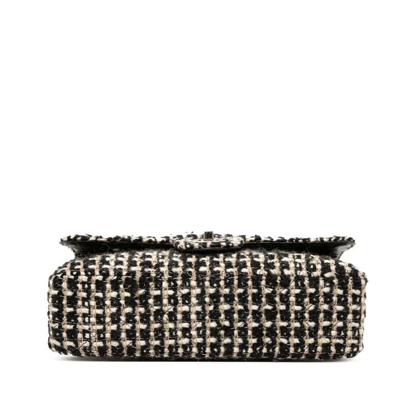 Chanel Medium Classic Tweed Double Flap Black Tweed Very good condition - Inside View