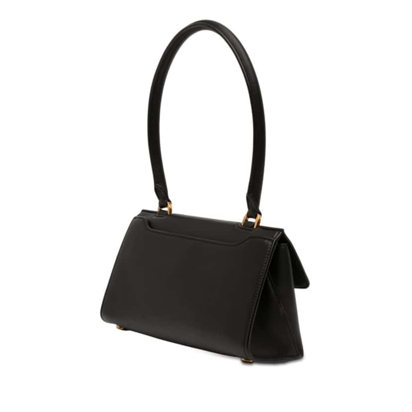 Salvatore Ferragamo Leather Gancini Trifolio Swing Top Handle Bag Black Leather Very good condition - Back View