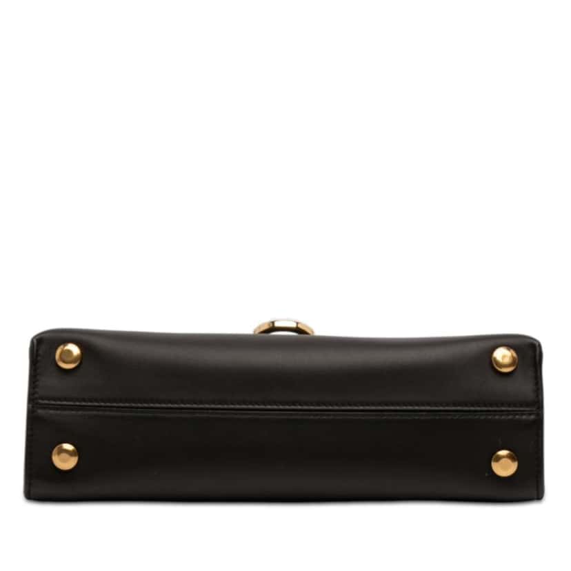 Salvatore Ferragamo Leather Gancini Trifolio Swing Top Handle Bag Black Leather Very good condition - Inside View
