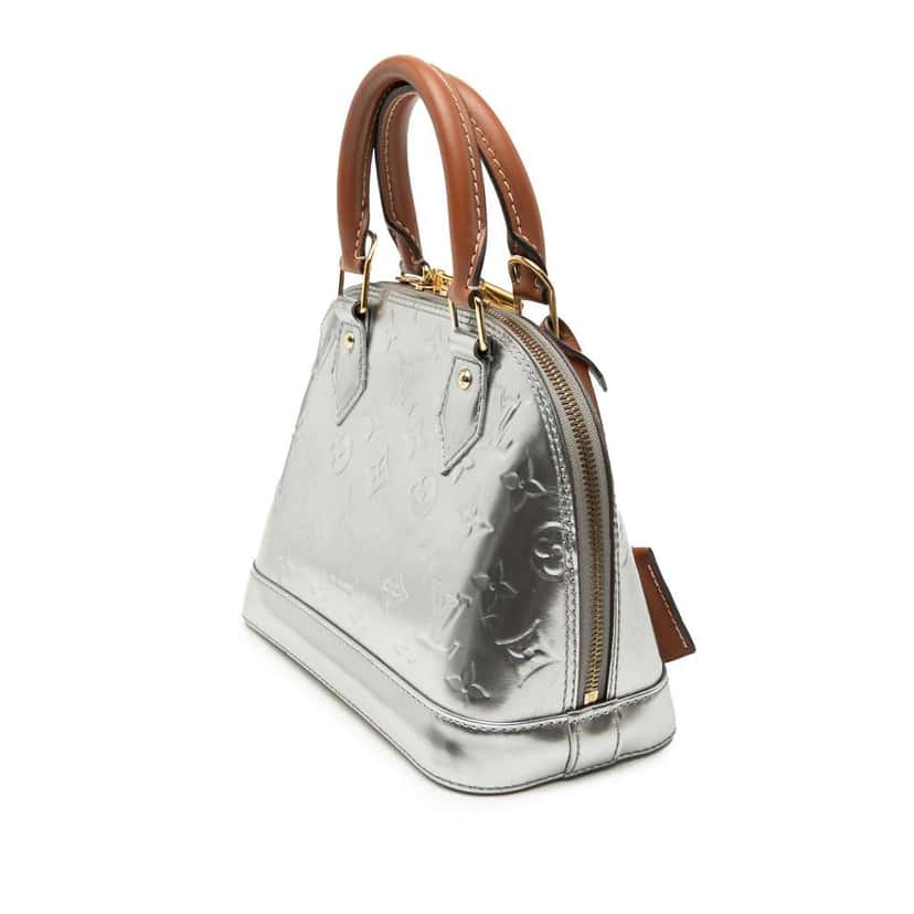 Louis Vuitton Monogram Vernis Alma BB Silver Leather Good condition - Back View