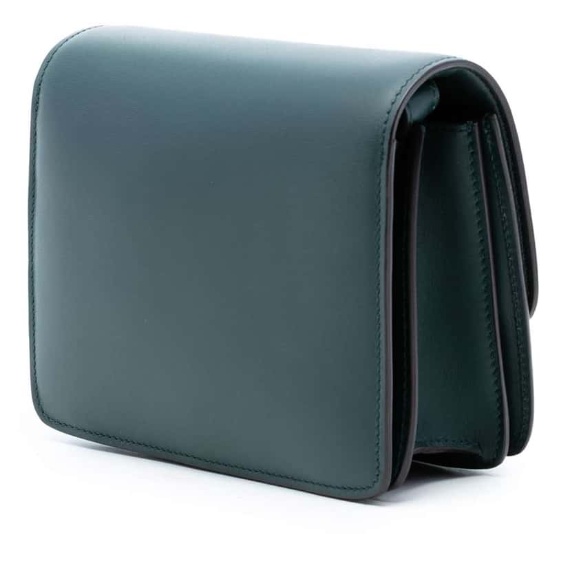 Celine Small Calfskin Classic Box Green Leather Very good condition - Back View