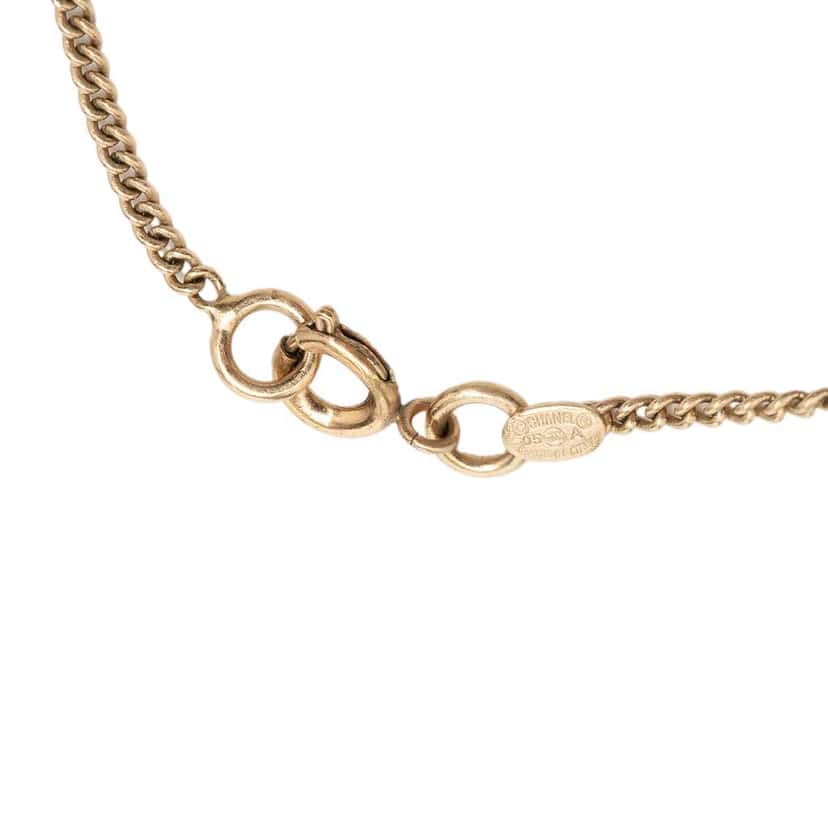 Chanel Gold Plated Rhinestone CC and Flap Bag Pendant Necklace Gold Metal Very good condition - Inside View