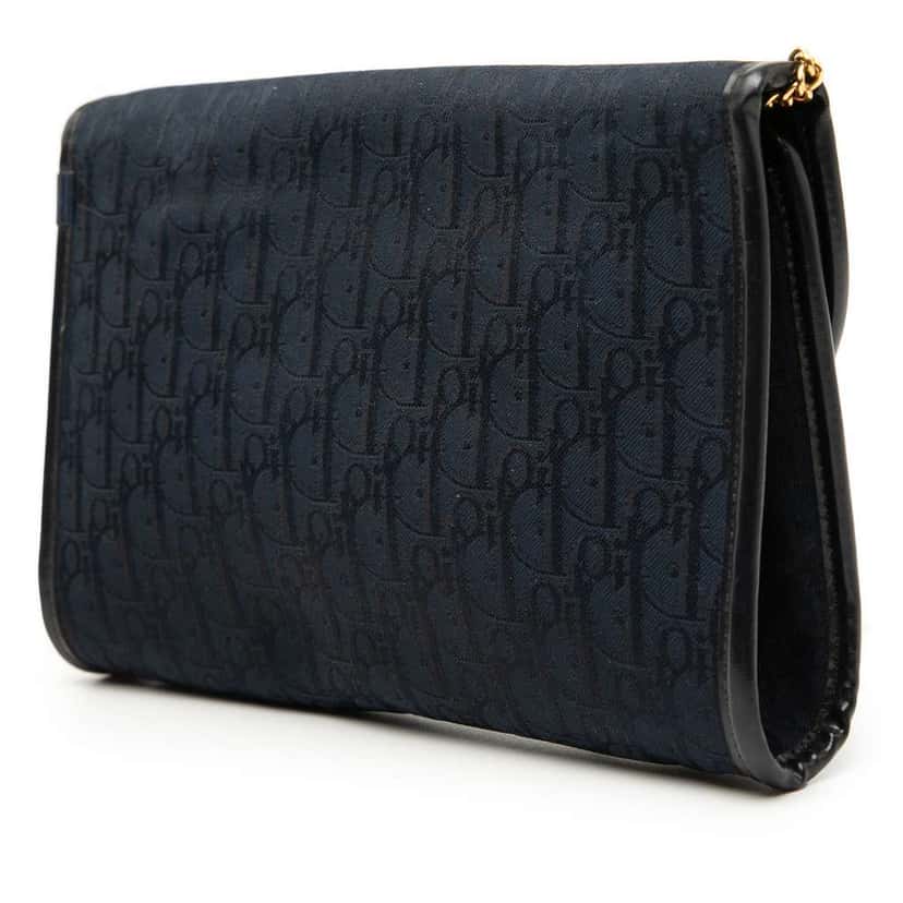 Dior Diorissimo Trotter Canvas Chain Crossbody Blue Canvas Very good condition - Back View