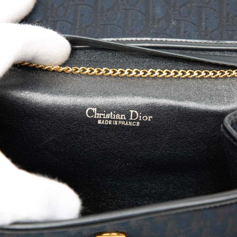 Dior Diorissimo Trotter Canvas Chain Crossbody Blue Canvas Very good condition - Box View