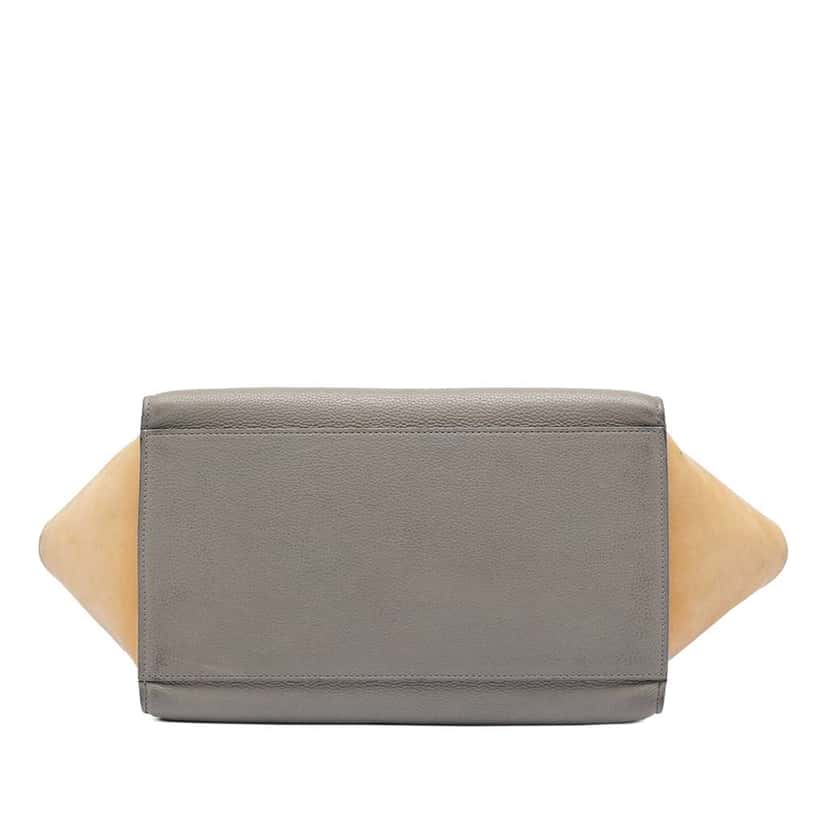 Celine Small Tricolor Leather Trapeze Satchel Grey Leather Very good condition - Inside View