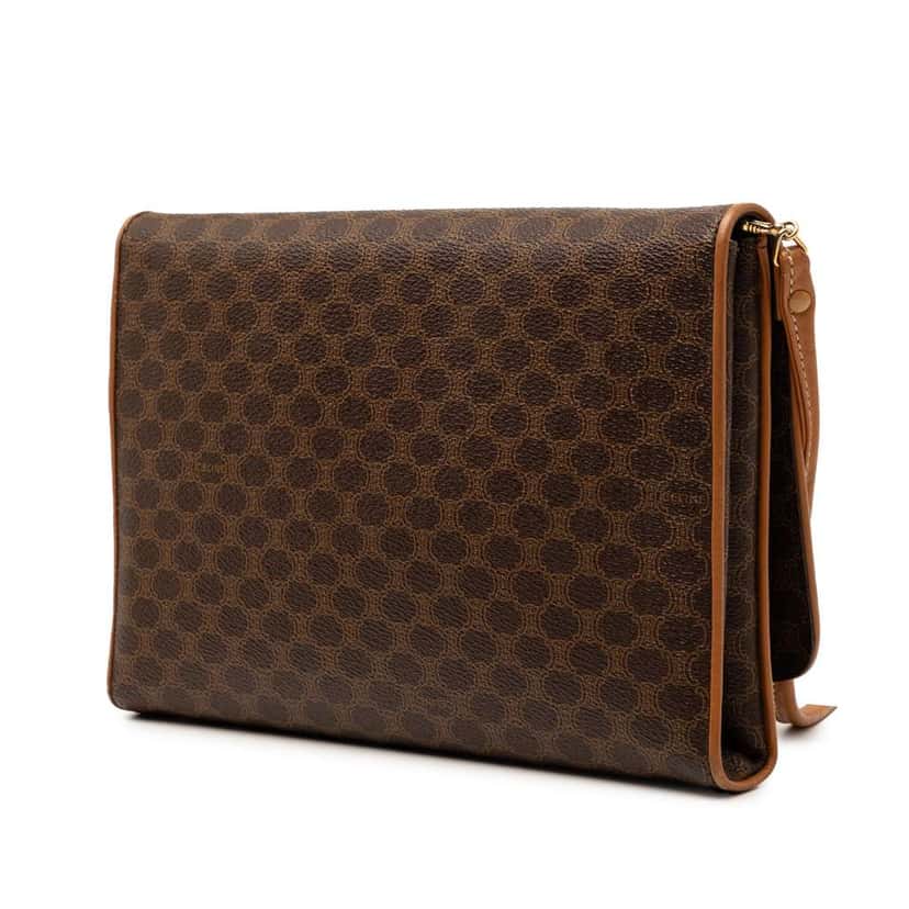 Celine Macadam Coated Canvas Crossbody Brown Canvas Very good condition - Back View