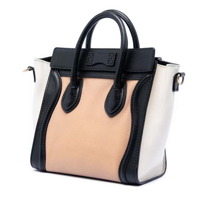 Celine Nano Tricolor Leather Luggage Tote Brown Leather Very good condition - Back View