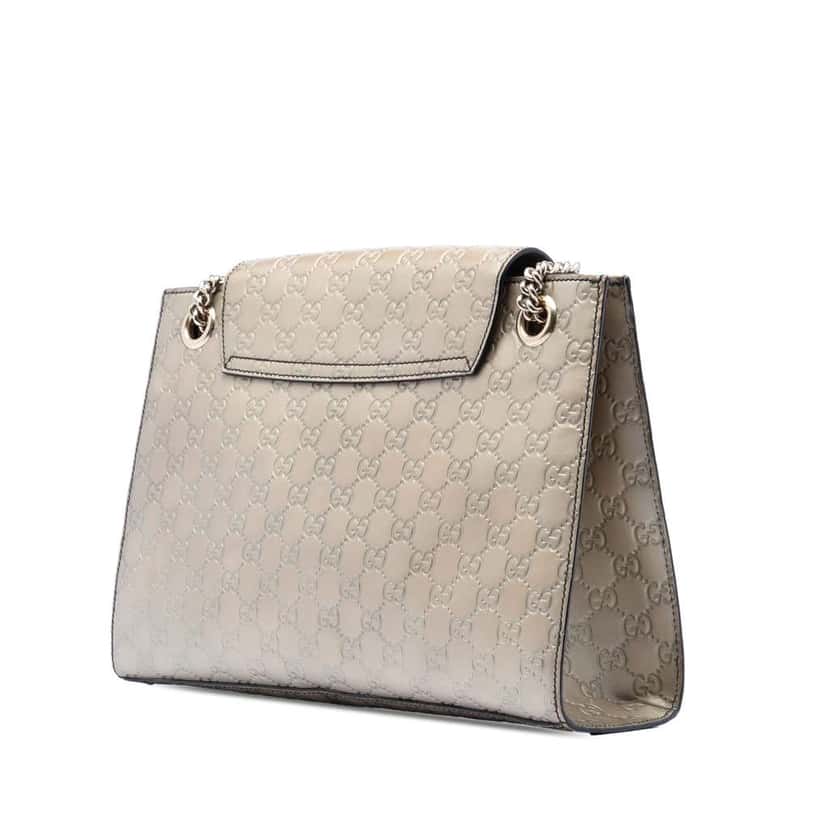 Gucci Large Guccissima Emily Shoulder Bag Gold Leather Very good condition - Back View