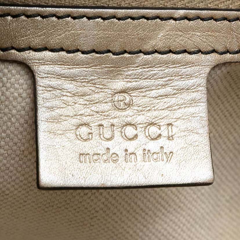 Gucci Large Guccissima Emily Shoulder Bag Gold Leather Very good condition - Box View