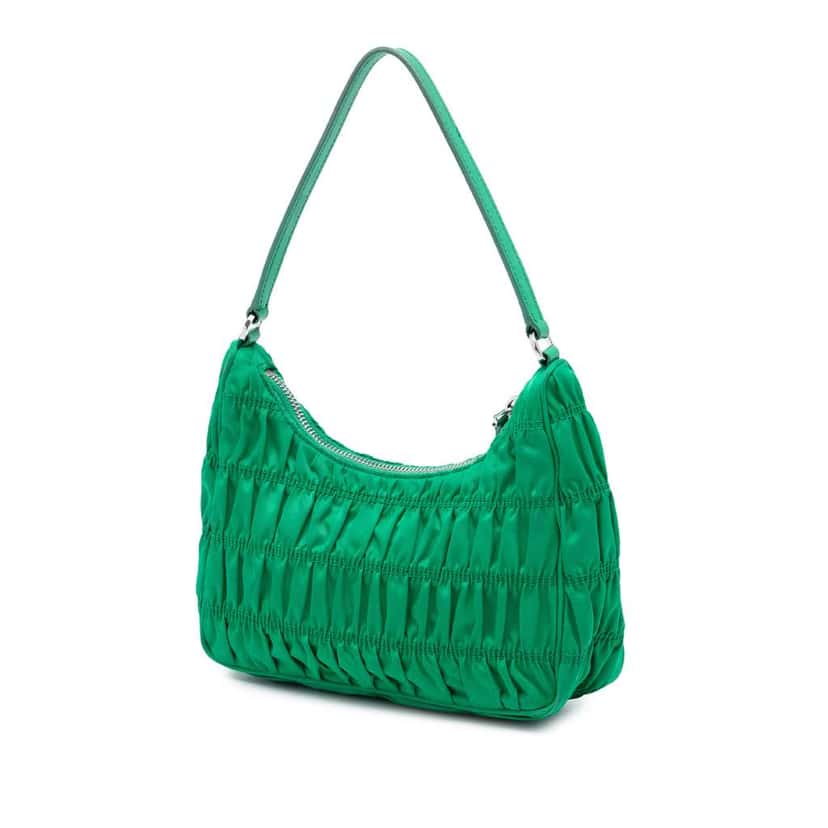 Prada Tessuto Gaufre Re Edition Shoulder Bag Green Very good condition - Back View