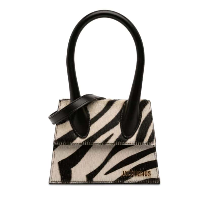 Jacquemus Pony Hair Zebra Print Le Chiquito Moyen White Very good condition - Front View