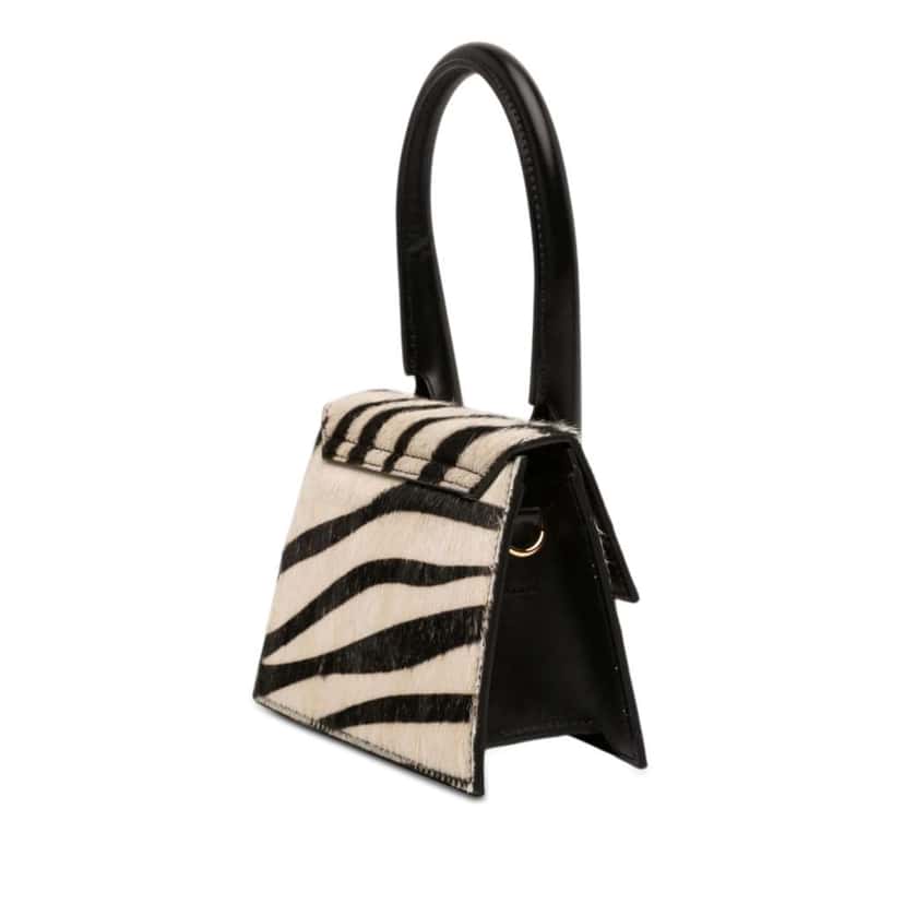 Jacquemus Pony Hair Zebra Print Le Chiquito Moyen White Very good condition - Back View