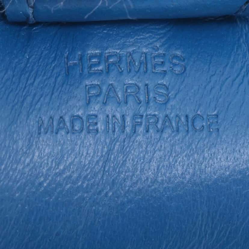 Hermès Milo Lambskin Grigri Rodeo Bag Charm PM Blue Leather Very good condition - Inside View