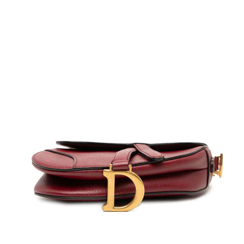 Dior Mini Grained Calfskin Saddle Bag Red Leather Very good condition - Inside View