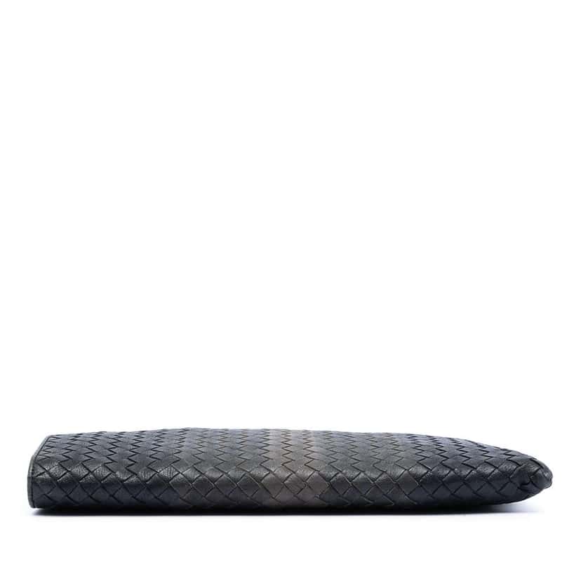 Bottega Veneta Tricolor Nappa Intrecciato Clutch Black Leather Very good condition - Inside View