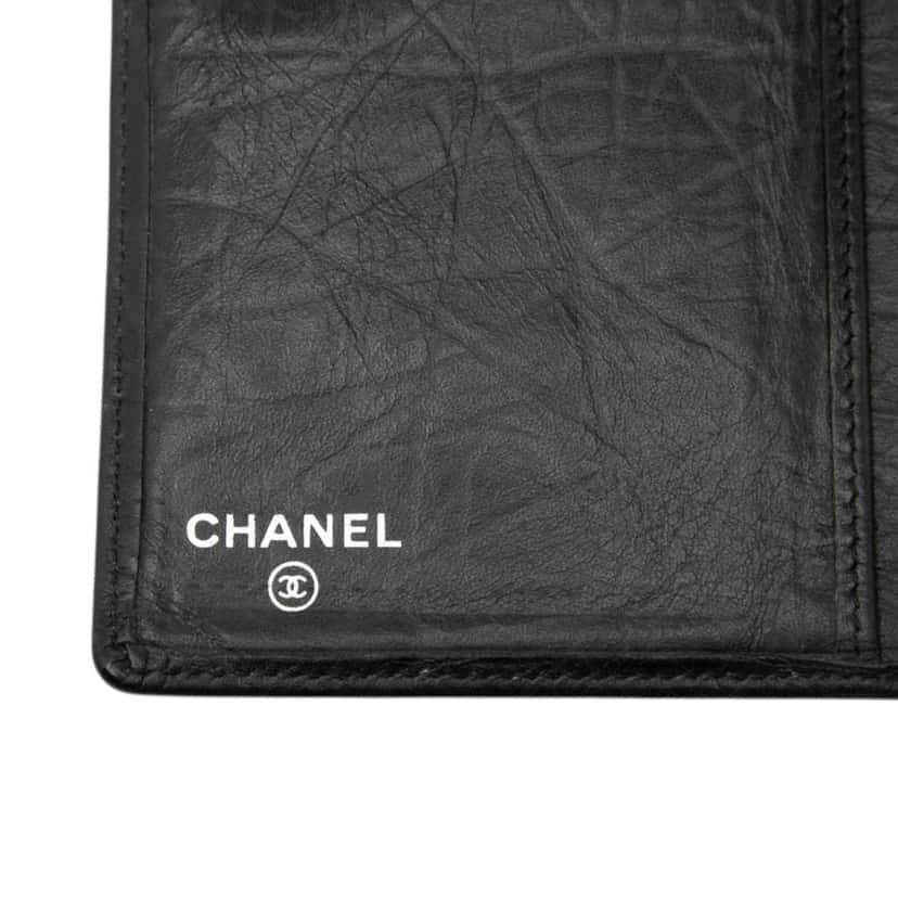 Chanel Quilted Aged Calfskin Cambon Ligne Bifold Wallet Black Leather Very good condition - Box View