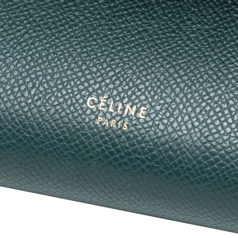 Celine Micro Grained Calfskin Belt Bag Green Leather Very good condition - Box View