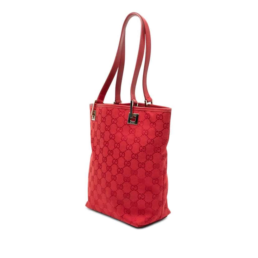 Gucci GG Canvas Tote Red Canvas Very good condition - Back View