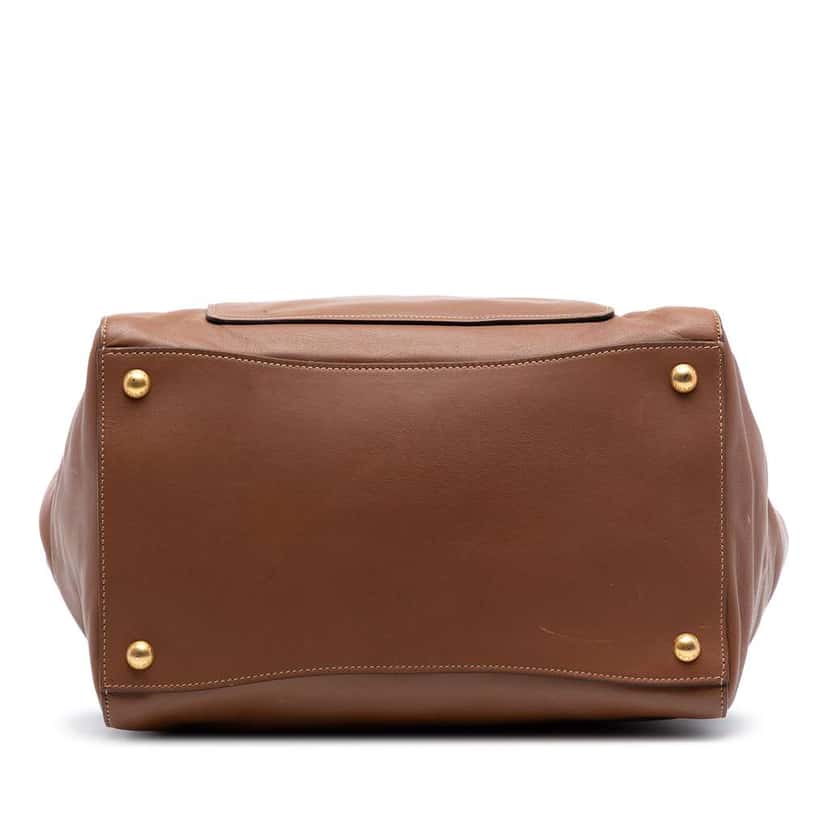 Prada Soft Calf Front Pocket Open Convertible Tote Brown Leather Very good condition - Inside View