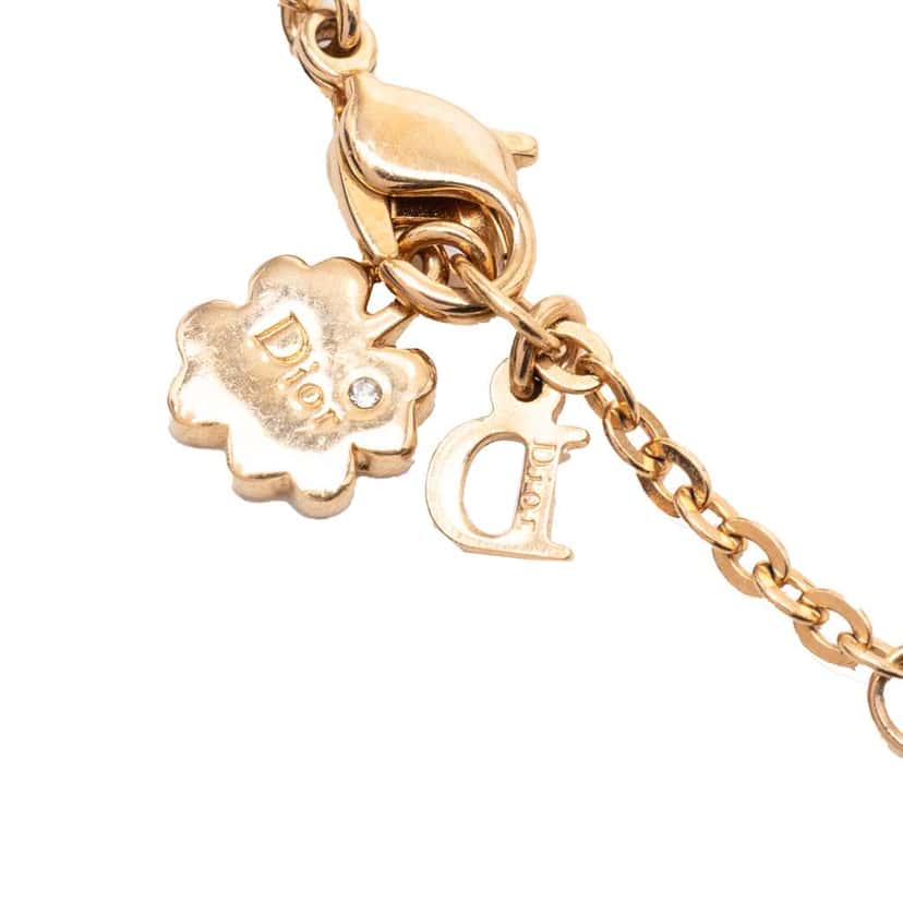 Dior Gold Plated Crystal Heart Charms Bracelet Gold Metal Very good condition - Box View