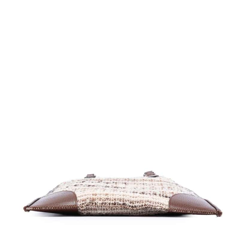 Prada Vitello Trimmed Tweed Flat Tote Beige Tweed Very good condition - Inside View
