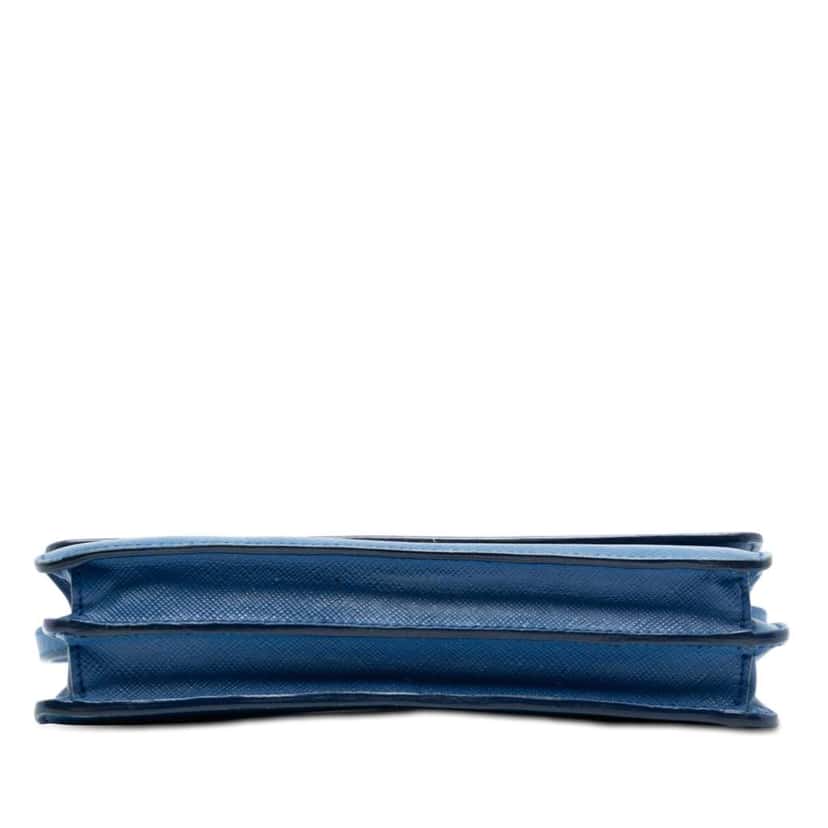 Prada Saffiano Wallet on Strap Blue Leather Very good condition - Inside View