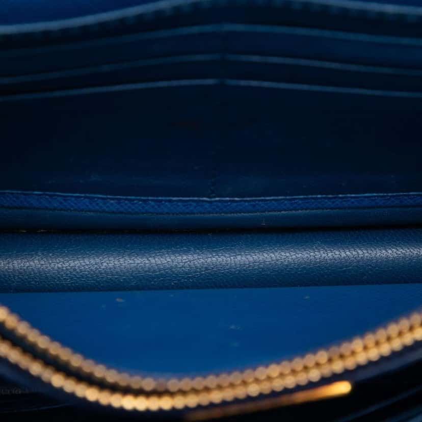 Prada Saffiano Wallet on Strap Blue Leather Very good condition - Model View