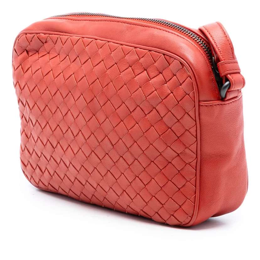 Bottega Veneta Small Nappa Intrecciato Camera Bag Orange Leather Very good condition - Back View