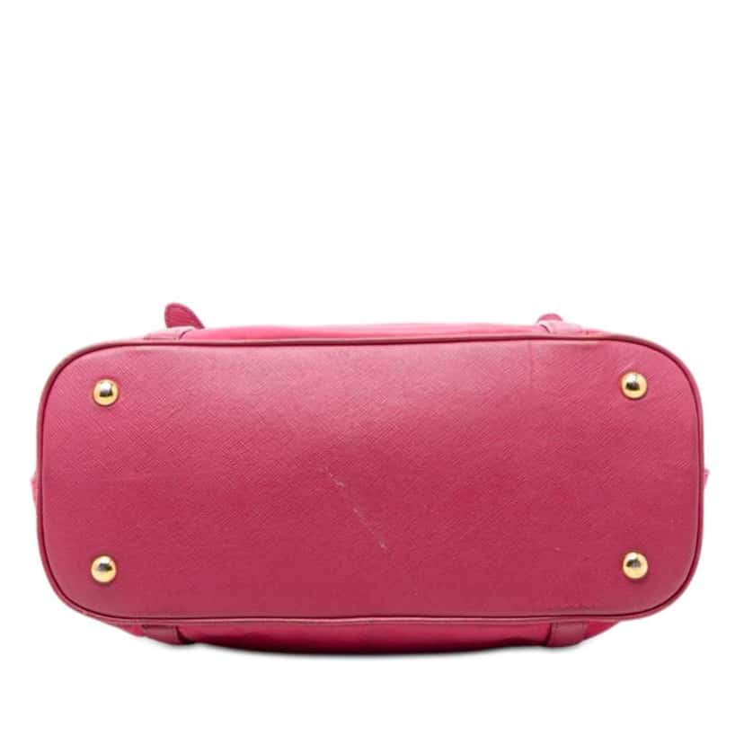 Prada Saffiano Trimmed Tessuto Dome Satchel Pink Very good condition - Inside View