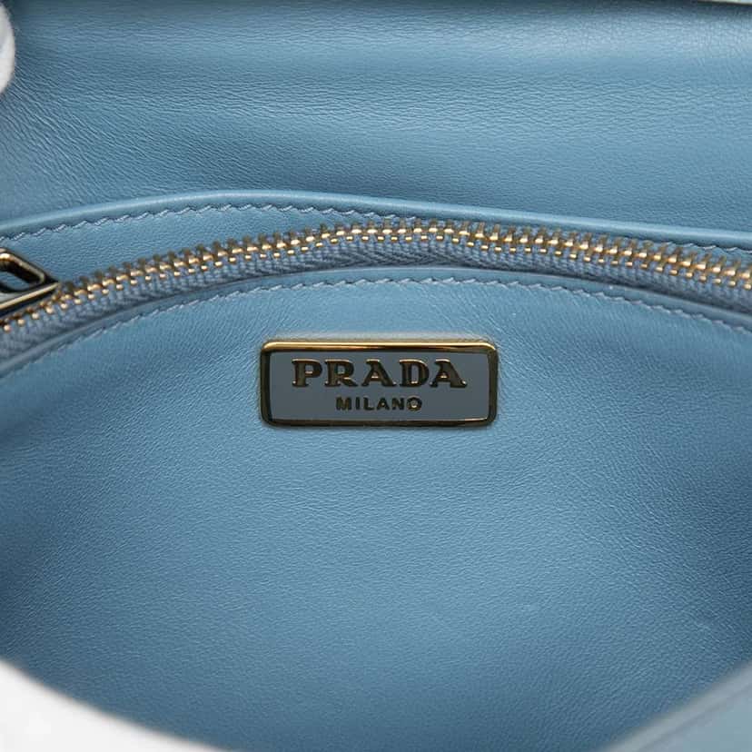 Prada Saffiano Lux Wallet On Chain Blue Leather Very good condition - Box View