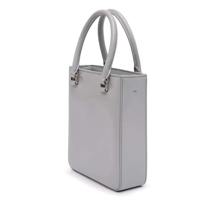 Prada Small Leather Brushed Tote Grey Leather Very good condition - Back View