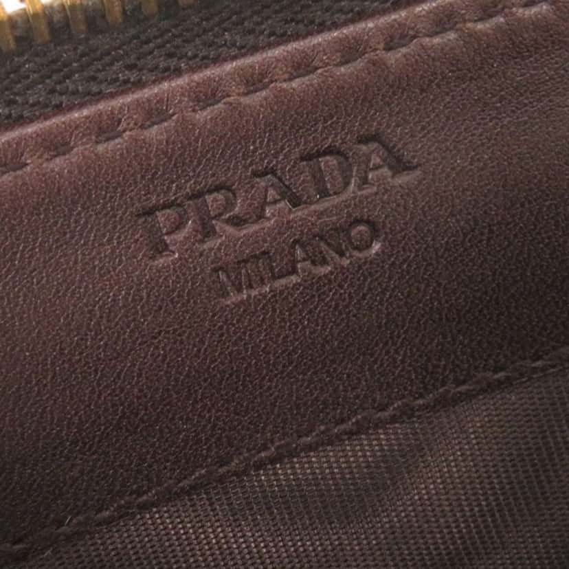 Prada Pony Hair Leopard Print Zip Around Wallet Beige Very good condition - Box View
