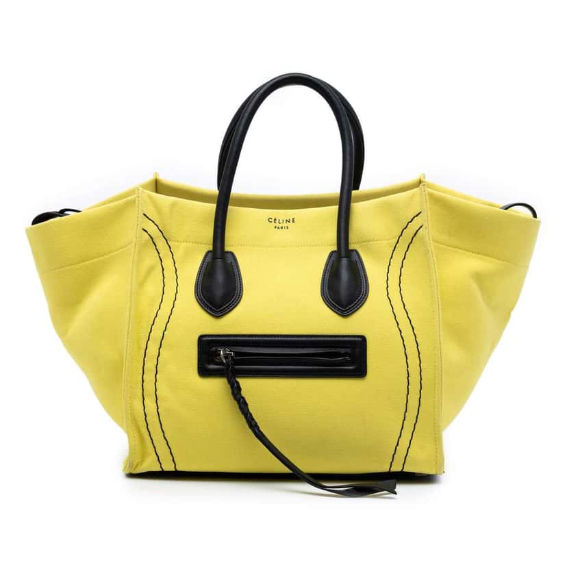 Celine Medium Canvas Phantom Luggage Tote Yellow Canvas Very good condition - Front View