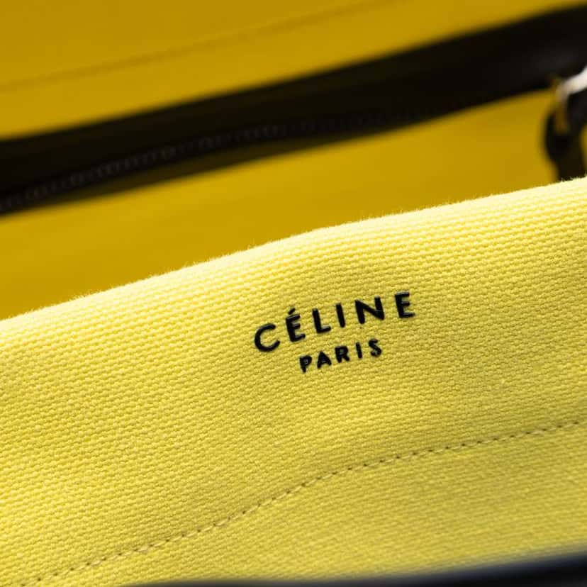 Celine Medium Canvas Phantom Luggage Tote Yellow Canvas Very good condition - Box View