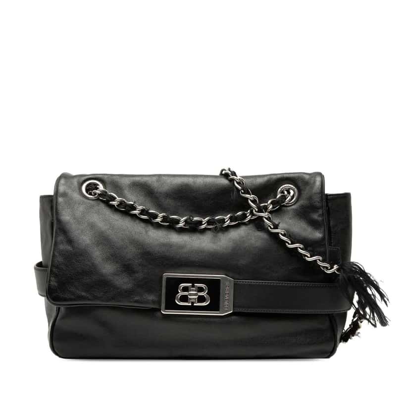 Balenciaga Medium Leather Modu Shoulder Bag Black Leather Very good condition - Front View