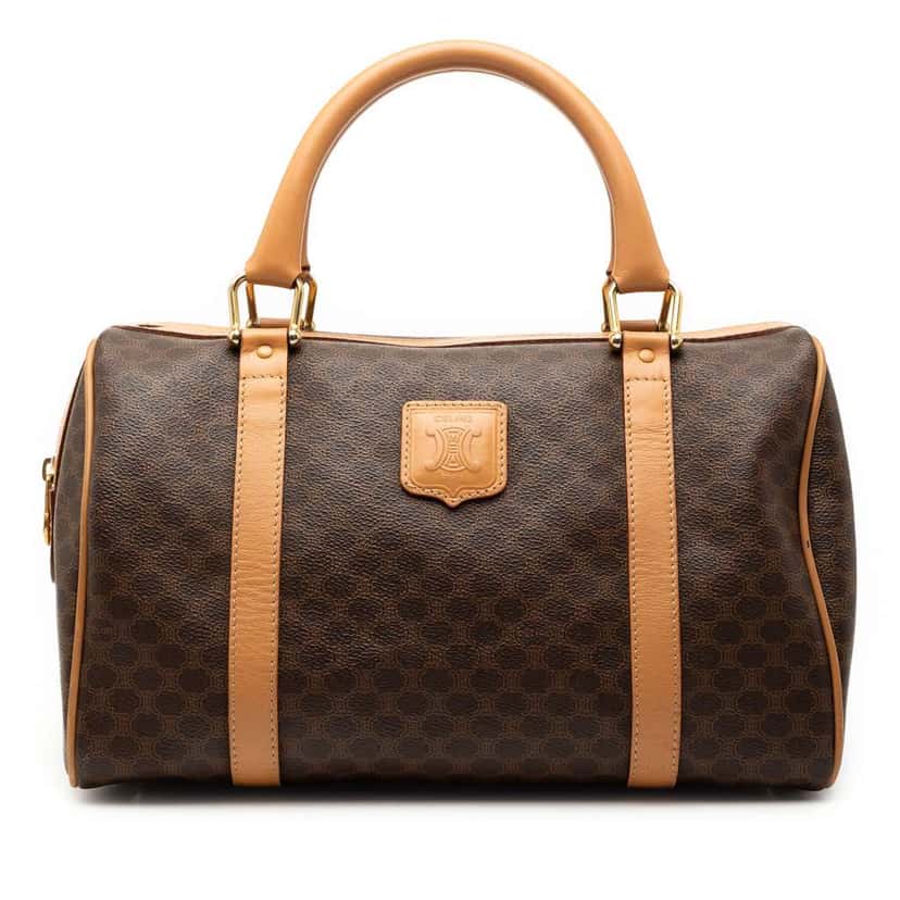 Celine Macadam Coated Canvas Boston Bag Brown Canvas Very good condition - Front View