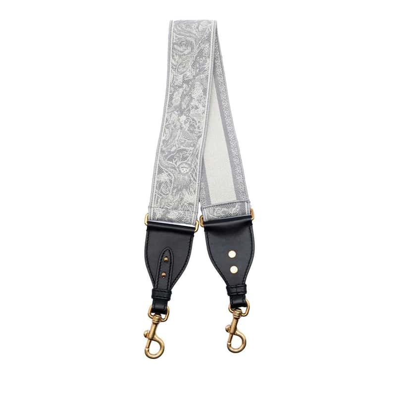 Dior Canvas Embroidered Toile de Jouy Strap Grey Canvas Very good condition - Back View