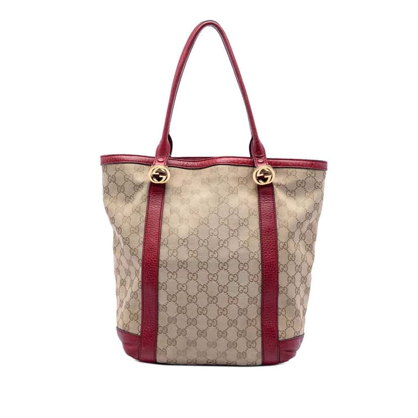 Gucci GG Canvas Twins Tote Beige Canvas Very good condition - Front View