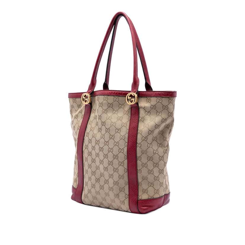 Gucci GG Canvas Twins Tote Beige Canvas Very good condition - Back View