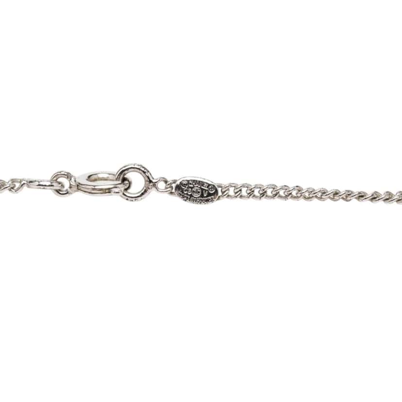 Chanel CC Silver Plated Rhinestones Pendant Necklace Silver Metal Very good condition - Inside View