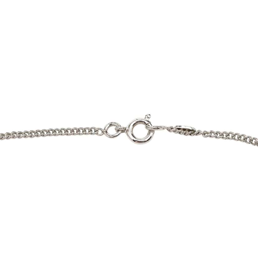 Chanel CC Silver Plated Rhinestones Pendant Necklace Silver Metal Very good condition - Model View