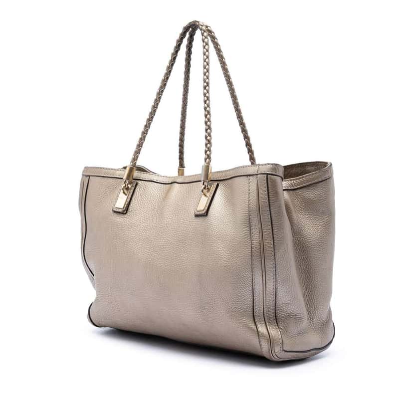 Gucci Metallic Grained Leather Bella Tote Gold Leather Very good condition - Back View