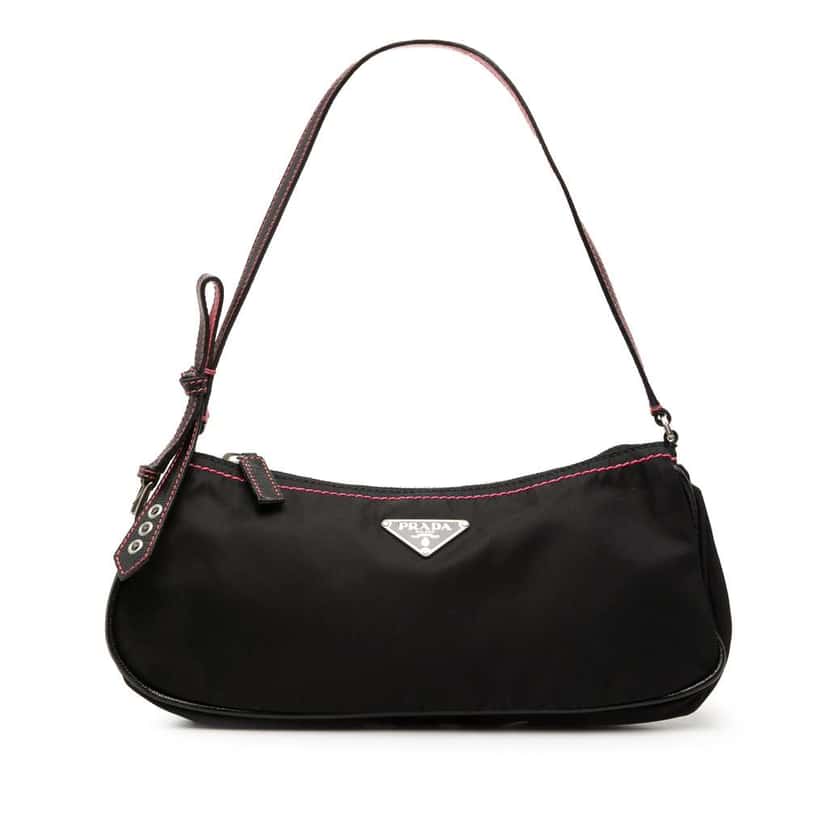 Prada Tessuto Bow Shoulder Bag Black Very good condition - Front View