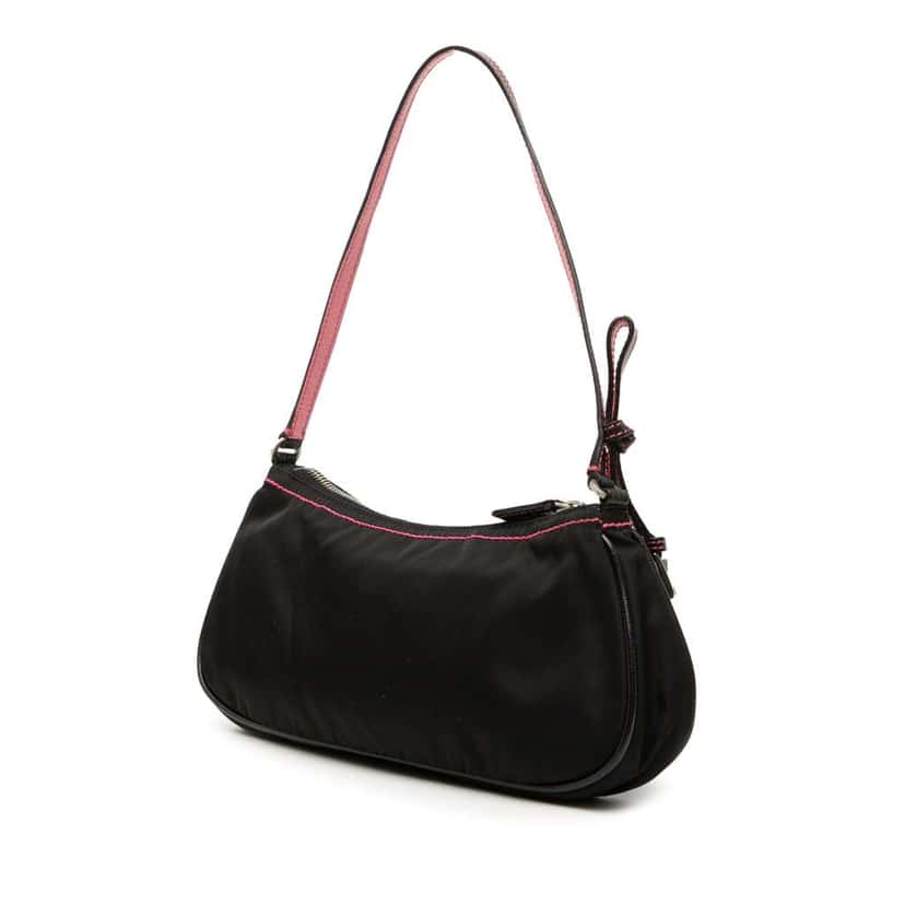 Prada Tessuto Bow Shoulder Bag Black Very good condition - Back View
