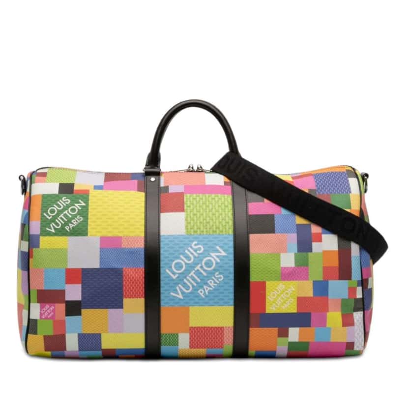 Louis Vuitton Multicolor Damier Graphite 3D Keepall Bandouliere 50 Black Very good condition - Front View