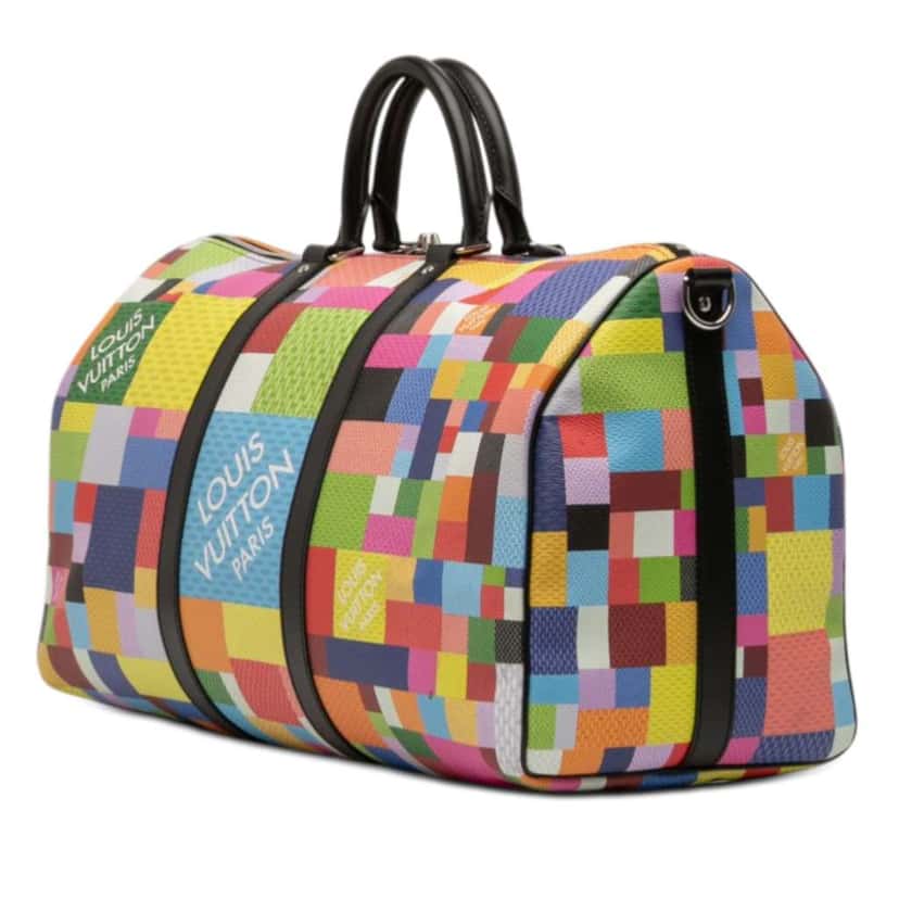 Louis Vuitton Multicolor Damier Graphite 3D Keepall Bandouliere 50 Black Very good condition - Back View