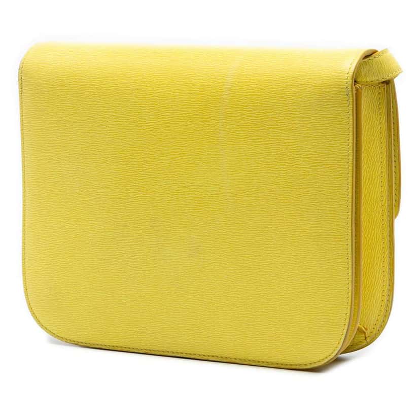 Celine Medium Calfskin Classic Box Yellow Leather Very good condition - Back View
